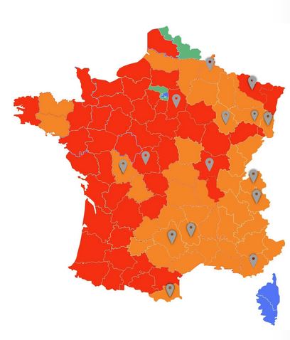 Carte de dispersion du loup en France début 2023